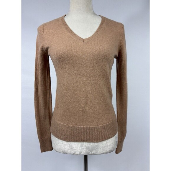 Quince Mongolian Cashmere Sweater Tan Camel Small Long Sleeve V-neck - Picture 9 of 9